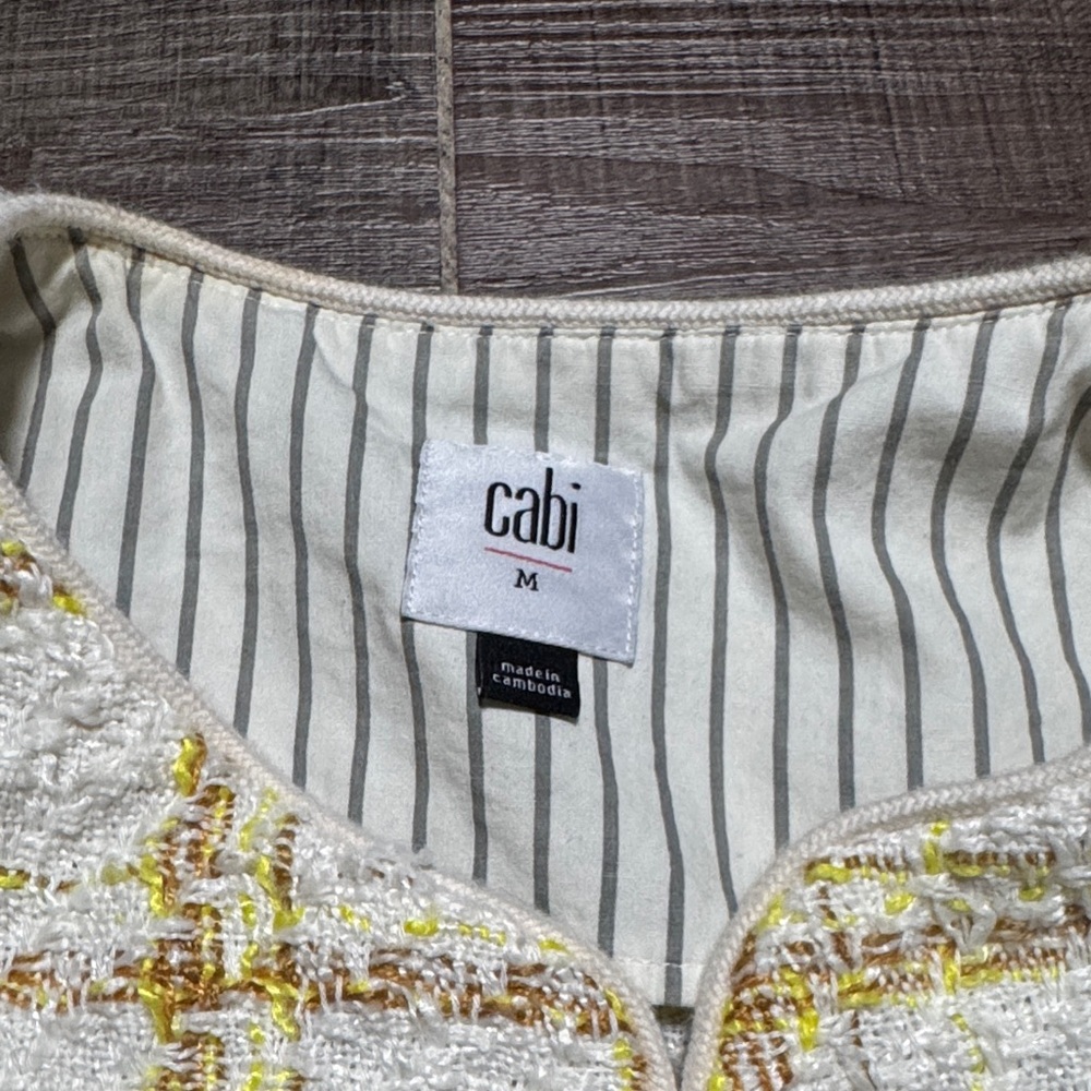 CAbi Women's Yellow and White Plaid Blazer - Picture 4 of 12